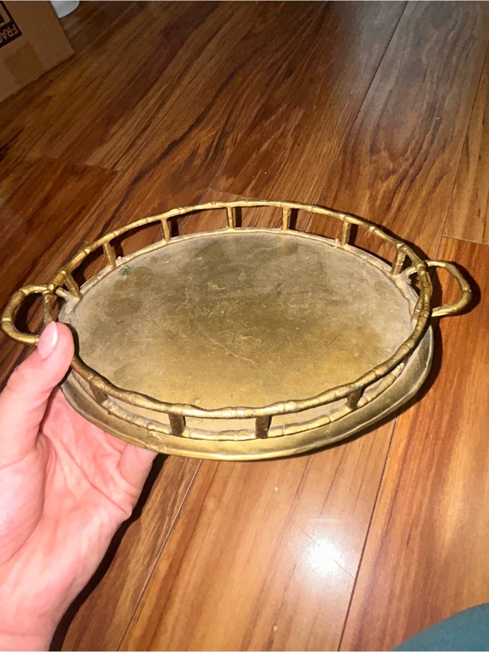 Vintage Brass Decorative Serving Tray - Made in India